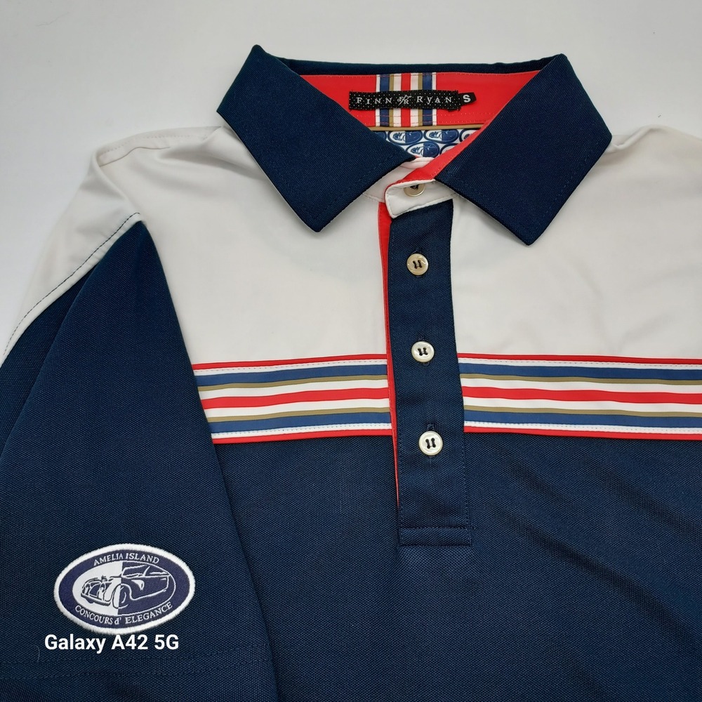 Finn Ryan Amelia Island Concours d'Elegance Polo Shirt Mens Small Navy White